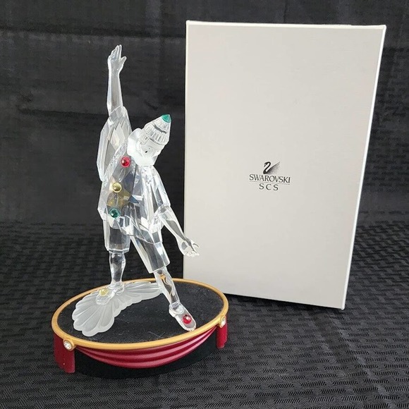 Swarovski Crystal Figurine SCS 1999 Masquerade Pierrot Box Stand COA Mint - Picture 8 of 16